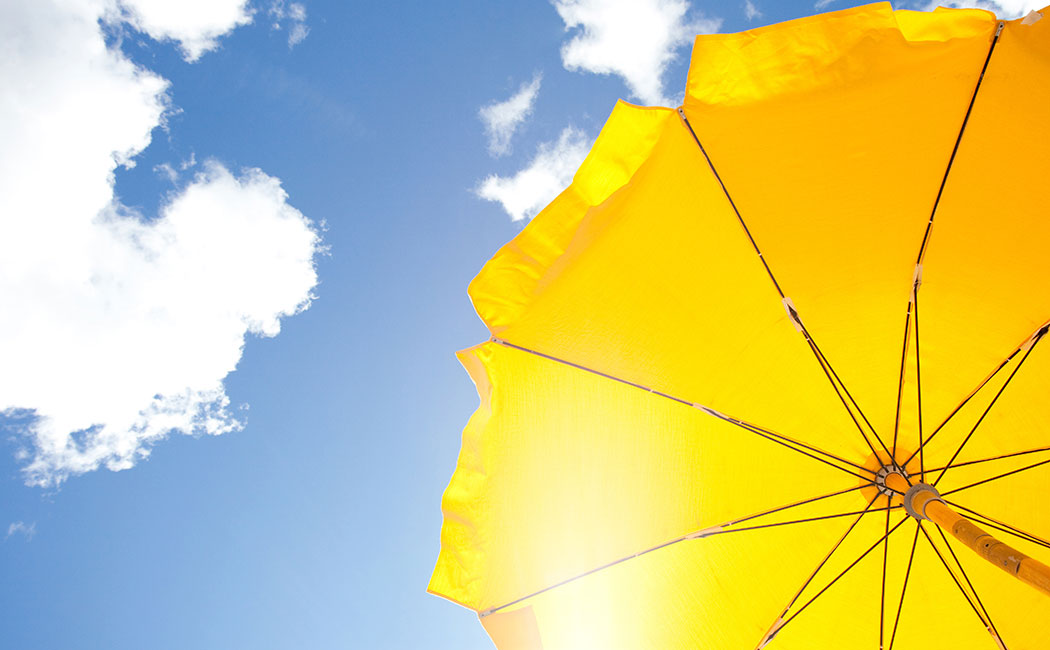 umbrella with sky in the background